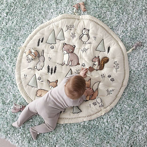 woodland animal baby activity mat